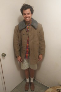 Flannel shirt: $1 Lumberjack jacket: $3